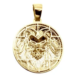 Large 4in Diamond Lion Pendant For Men 14K Yellow Gold Medallion 10 Carats -Jewelry Sales Store large 4in diamond lion pendant for men solid 14k gold medallion 10 carats 100682 back