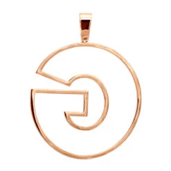 Oversized 10K Yellow Gold Custom Made Diamond Initial Letter Pendant For Men 2 Carat -Jewelry Sales Store large custom made diamond letter initial pendant for men 10k gold 2 carats 000920 back rose