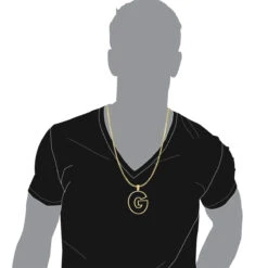 Oversized 10K Yellow Gold Custom Made Diamond Initial Letter Pendant For Men 2 Carat -Jewelry Sales Store large custom made diamond letter initial pendant for men 10k gold 2 carats 000920 body yellow