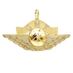 Large Custom Made Men's Diamond Basketball Pendant W Initials Solid 10K Yellow Gold