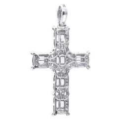 Large Diamond Cross Pendant For Men 14K White Gold Baguette Round Diamonds 3 Carat -Jewelry Sales Store large diamond cross pendant for men 14k gold baguette round diamonds 3 carat 803237 backwh
