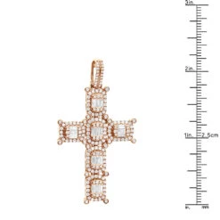 Large Diamond Cross Pendant For Men 14K White Gold Baguette Round Diamonds 3 Carat -Jewelry Sales Store large diamond cross pendant for men 14k gold baguette round diamonds 3 carat 803237 rulerro