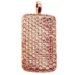 Large Diamond Dog Tag Pendant 14K White Gold Fully Iced Out Design 10.5ct -Jewelry Sales Store large diamond dog tag pendant in 14k gold fully iced out design 105ct 804084 back rose