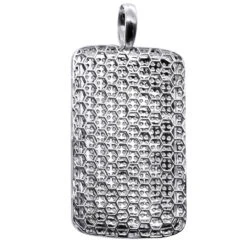 Large Diamond Dog Tag Pendant 14K White Gold Fully Iced Out Design 10.5ct -Jewelry Sales Store large diamond dog tag pendant in 14k gold fully iced out design 105ct 804084 back white