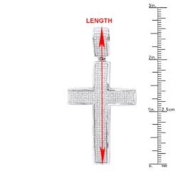 Large Iced Out Diamond Cross Pendant For Men 14K White Gold Side Diamonds -Jewelry Sales Store large iced out diamond cross pendant for men in 14k gold side diamonds rulerwh