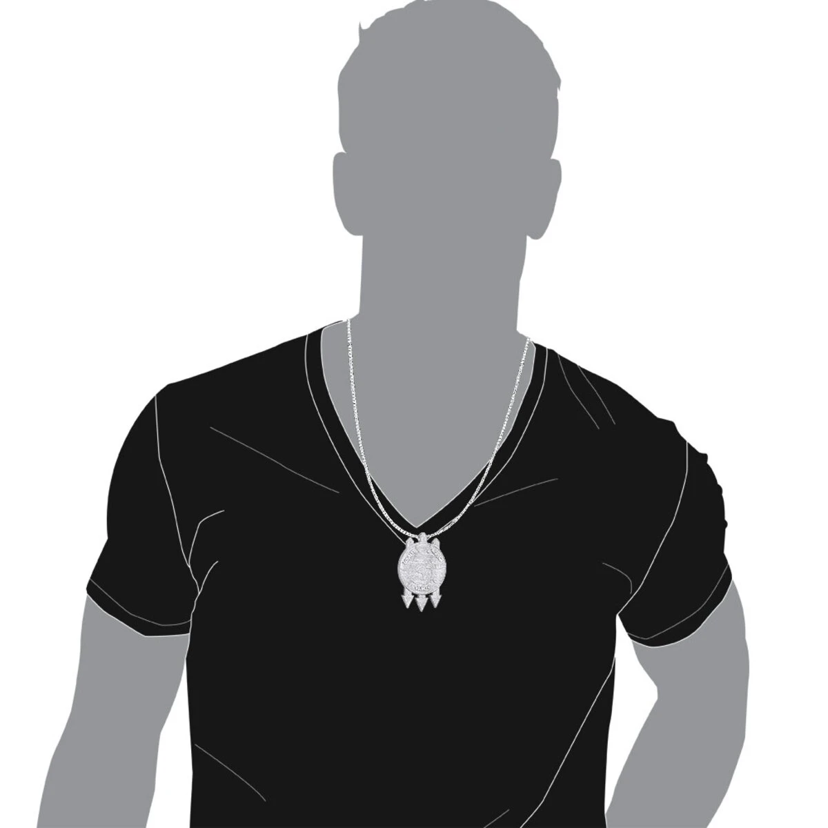 Large Loyalty Respect Family Diamond Pendant In Sterling Silver 3 Large Loyalty Respect Family Diamond Pendant In Sterling Silver - Image 3