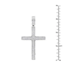 Large Men's Sterling Silver Diamond Cross Pendant 1.31ct -Jewelry Sales Store large mens sterling silver diamond cross pendant 131ct rulerwh