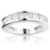 Large Princess Cut Diamond Wedding Band 2.5ct 14K White Gold