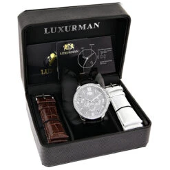 Luxurman 3ct Men's Diamond Watch -Jewelry Sales Store luxurman 2ct mens diamond watch p 44052box