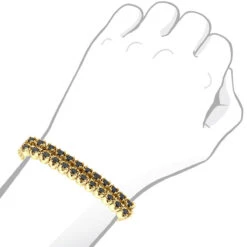 Luxurman Black Diamond 2 Row Men's Diamond Tennis Bracelet Solid 10K Black Plated Gold 7ctw -Jewelry Sales Store luxurman black diamond bracelets 2 row mens diamond tennis bracelet 7ctw body yellow