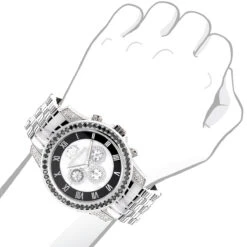 Luxurman Designer Unique Men's White & Black Diamond Watch 3.25ct -Jewelry Sales Store luxurman designer watches unique mens white black diamond watch 325ct 3