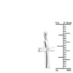 Luxurman Love Quotes: Small Sterling Silver Diamond Cross Pendant -Jewelry Sales Store luxurman love quotes necklaces small sterling silver diamond cross pendant ruler