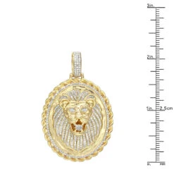 LUXURMAN Medallion 14K Yellow Gold Real Diamond Lions Head Pendant 1ct -Jewelry Sales Store luxurman medallion 14k gold real diamond lions head pendant 1ct rulerye