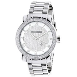 Luxurman Men's Diamond Watch 0.12ct