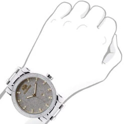 Luxurman Men's Diamond Watch 0.12ct Two-Tone Gold Plated Stainless Steel -Jewelry Sales Store luxurman mens diamond watch 012ct two tone gold plated stainless steel 3 20211214