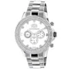 Luxurman Liberty Men's Diamond Watch 0.2ct White Gold Plated MOP Swiss Mvt