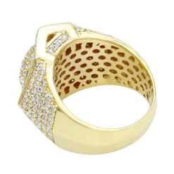 Luxurman Men's 14K Yellow Gold 3.5 Carat Diamond Ring For Men Octagon Shape -Jewelry Sales Store luxurman mens rings 14k gold mens 35 carat diamond ring octagon shape backye