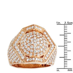 Luxurman Men's 14K Yellow Gold 3.5 Carat Diamond Ring For Men Octagon Shape -Jewelry Sales Store luxurman mens rings 14k gold mens 35 carat diamond ring octagon shape rulerro