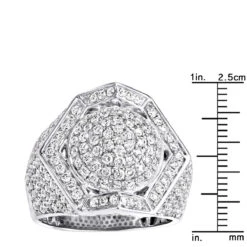 Luxurman Men's 14K Yellow Gold 3.5 Carat Diamond Ring For Men Octagon Shape -Jewelry Sales Store luxurman mens rings 14k gold mens 35 carat diamond ring octagon shape rulerwh
