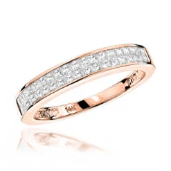 Luxurman 1 Carat Princess Cut Diamond Wedding Band 14K White Gold -Jewelry Sales Store luxurman wedding rings 1 carat princess cut diamond wedding band 14k gold ro