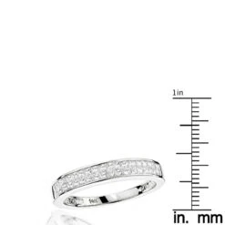 Luxurman 1 Carat Princess Cut Diamond Wedding Band 14K White Gold -Jewelry Sales Store luxurman wedding rings 1 carat princess cut diamond wedding band 14k gold rulerwh