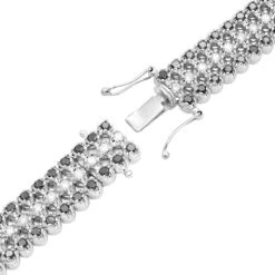 Luxurman White And Black Diamond Tennis Bracelet For Men 10K White Gold 8.5ct -Jewelry Sales Store luxurman white and black diamond tennis bracelet for men in 14k gold 85ct backwh