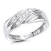 Men's 14K White Gold 5 Stone Diamond Wedding Band 0.20ct