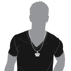 Men's 14K White Gold Crown Diamond Pendant 1.37ct -Jewelry Sales Store mens 14k gold crown diamond pendant 137ct p 5928 bodwh