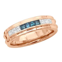 Men's 14K White Gold White Blue Diamond Wedding Band 0.98ct -Jewelry Sales Store mens 14k gold white blue diamond wedding band 098ct p 6432 ro