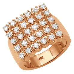 Men's 5 Row Diamond Ring W Round Diamonds 1.32ct -Jewelry Sales Store mens 5 row diamond ring w round diamonds 132ct p 5910 rose