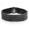 Men's 6 Row Black Diamond Bracelet 1.35ct Sterling Silver