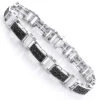 Men's Black Diamond Bracelet 0.3ct Sterling Silver