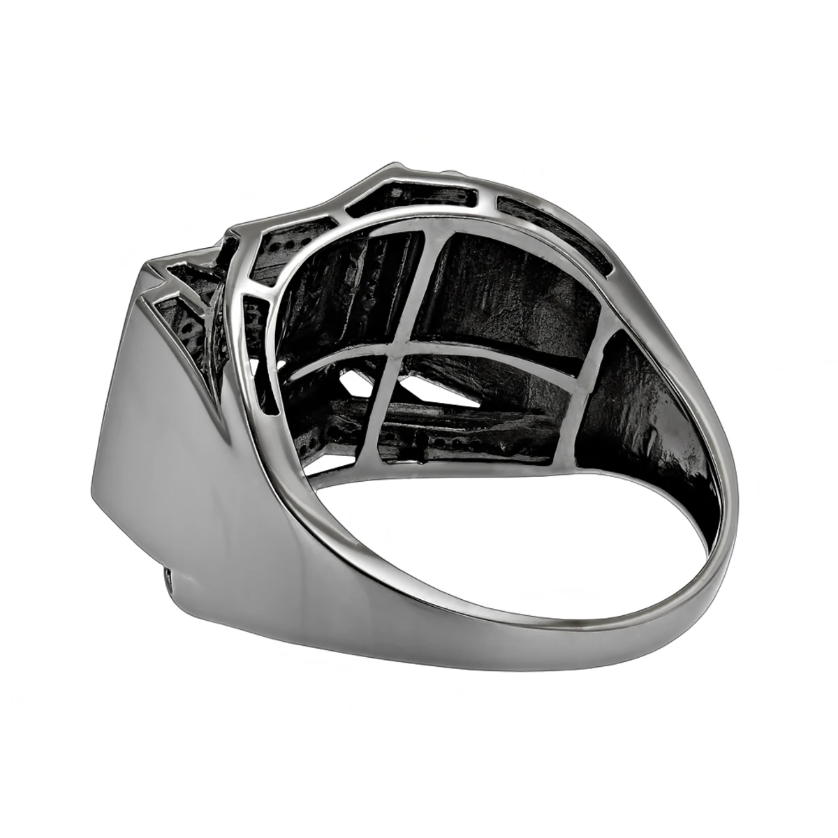 Men's Black Diamond Ring 0.5 Ct 10K Black Plated Gold 2 Men's Black Diamond Ring 0.5 Ct 10K Black Plated Gold - Image 2