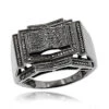 Men's Black Diamond Ring 0.5 Ct 10K Black Plated Gold