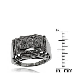 Men's Black Diamond Ring 0.5 Ct 10K Black Plated Gold 7 Men's Black Diamond Ring 0.5 Ct 10K Black Plated Gold -Jewelry Sales Store mens black diamond ring 058ct 10k p 42281 rulerbl