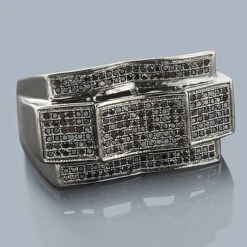 Men's Black Diamond Ring 0.62ct 10K Gold