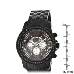 Men's Black Diamond Watch By LUXURMAN 2.25ct -Jewelry Sales Store mens black diamond watches by luxurman 225ct p 44428 ruler