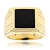 Men's Black Onyx Ring 14K Yellow Gold