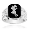 Men's Black Onyx 14K White Gold Men's Leopard Ring