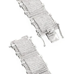 Men's 10K White Gold Pave Diamond Bracelet 5.25ct Bracelet -Jewelry Sales Store mens bracelets 10k gold pave diamond bracelet 525ct backwh