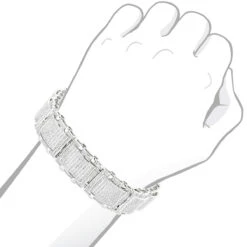 Men's 10K White Gold Pave Diamond Bracelet 5.25ct Bracelet -Jewelry Sales Store mens bracelets 10k gold pave diamond bracelet 525ct bodwh
