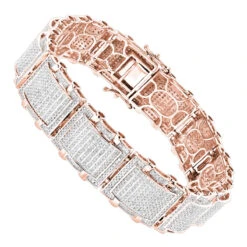 Men's 10K White Gold Pave Diamond Bracelet 5.25ct Bracelet -Jewelry Sales Store mens bracelets 10k gold pave diamond bracelet 525ct ro
