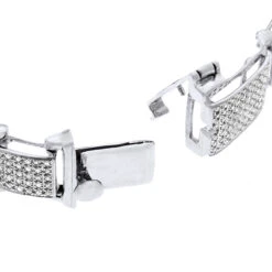 Men's 10K White Gold Pave Diamond Bracelet 4.60ct -Jewelry Sales Store mens bracelets 10k pave diamond bracelet 460ct p 38808 clasp white