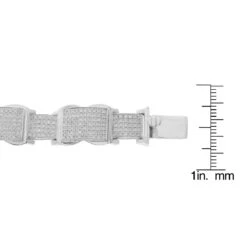 Men's 10K White Gold Pave Diamond Bracelet 4.60ct -Jewelry Sales Store mens bracelets 10k pave diamond bracelet 460ct p 38808 ruler