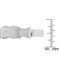 Men's 10K White Gold Pave Diamond Bracelet 4.60ct -Jewelry Sales Store mens bracelets 10k pave diamond bracelet 460ct p 38808 ruler white