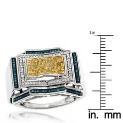 Men's Color Diamond Ring 0.5 Ct Sterling Silver -Jewelry Sales Store mens color diamond ring 054ct sterling silver p 47454 ruler