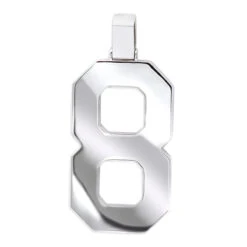 Men's Custom 14K White Gold Large 7 Carat VVS Diamonds Number 8 Pendant -Jewelry Sales Store mens custom pendant jewelry 14k gold large 7 carat vvs diamonds number 8 001288 backwh