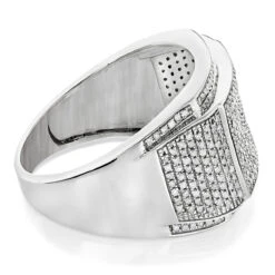 Men's Diamond Band 10K White Gold Wedding Ring 0.8 Carat -Jewelry Sales Store mens diamond band 10k gold wedding ring 1 carat backwh