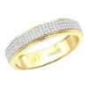 Men's Diamond Bands 14K Yellow Gold Diamond Ring 0.2ct