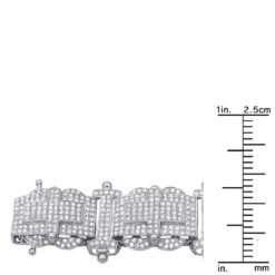 Men's Diamond Bracelet 9.66ct Sterling Silver -Jewelry Sales Store mens diamond bracelet 966ct sterling silver p 44265 ruler